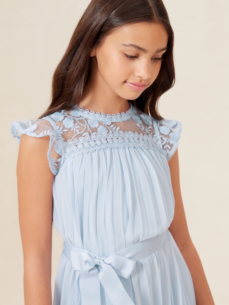 Lipsy Blue Lace Yolk Pleated Occasion Dress (2-16yrs) - Image 9 of 9 Lipsy Blue Lace Yolk Pleated Occasion Dress (2-16yrs) - Image 9 of 9