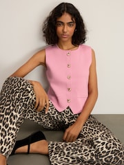 Pink Smart Button Front Waistcoat - Image 1 of 8