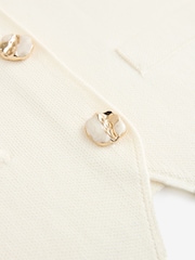 White/Ecru Smart Button Front Waistcoat - Image 7 of 7