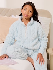 Lipsy Blue Cosy Fleece Pyjamas (5-16yrs) - Image 1 of 13