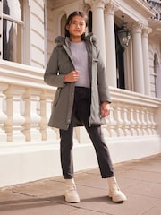 Lipsy Grey Shower Resistant Padded Parka Coat (5-16yrs) - Image 2 of 4