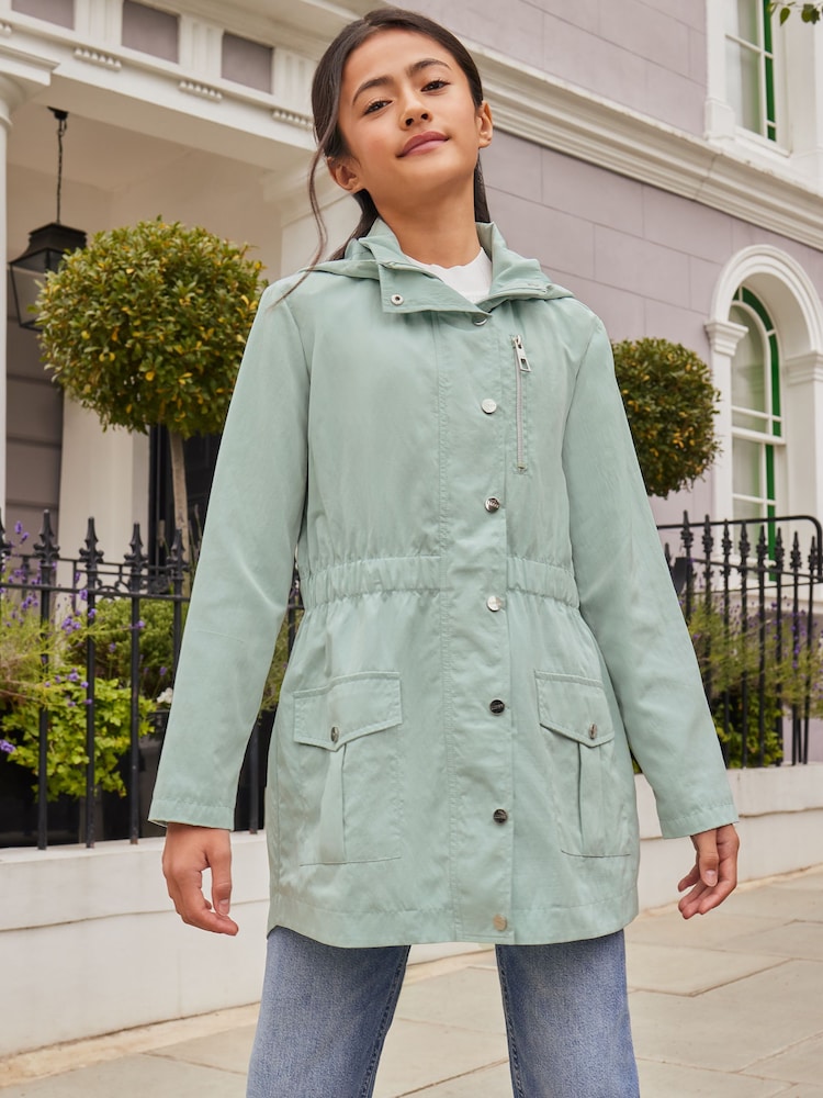 Lipsy Green Shower Resistant Lightweight Raincoat (3-16yrs) - Image 1 of 4