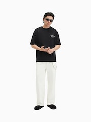 AllSaints Black Sanctum Shortsleeve Crew Neck 100% Cotton T-Shirt - Image 3 of 9