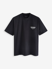 AllSaints Black Sanctum Shortsleeve Crew Neck 100% Cotton T-Shirt - Image 8 of 9