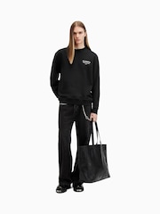 AllSaints Black Sanctum Crew Neck Jumper - Image 3 of 8