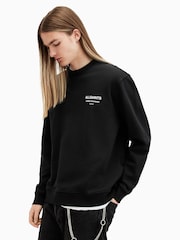 AllSaints Black Sanctum Crew Neck Jumper - Image 5 of 8