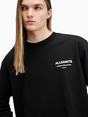AllSaints Black Sanctum Crew Neck Jumper - Image 6 of 8