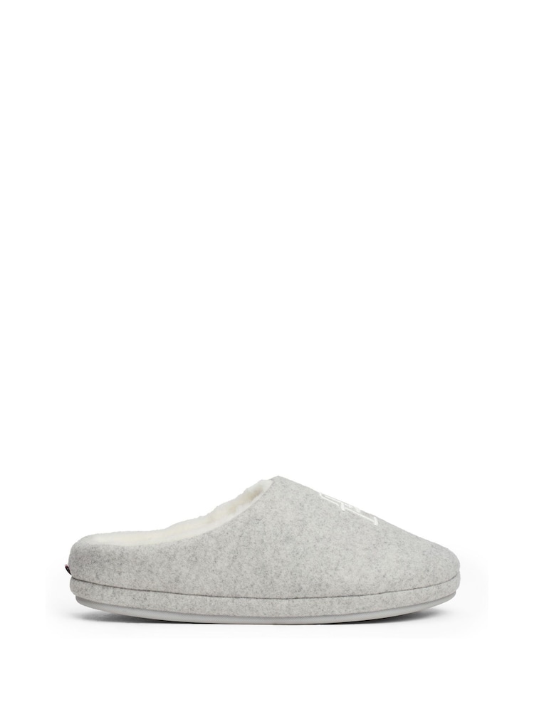 Tommy Hilfiger Grey Embroidered Basics Slippers - Image 2 of 7