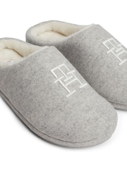 Tommy Hilfiger Grey Embroidered Basics Slippers - Image 4 of 7