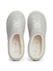 Tommy Hilfiger Grey Embroidered Basics Slippers - Image 5 of 7