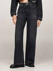 Tommy Jeans Black Loose Fit 100% Cotton Betsy Mid Rise Jeans - Image 1 of 4