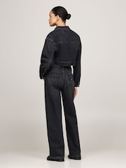 Tommy Jeans Black Loose Fit 100% Cotton Betsy Mid Rise Jeans - Image 2 of 4