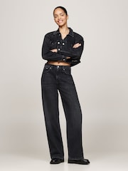 Tommy Jeans Black Loose Fit 100% Cotton Betsy Mid Rise Jeans - Image 3 of 4