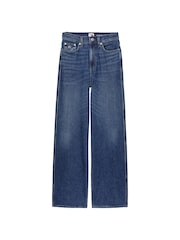 Tommy Jeans Blue Claire High Rise Wide Leg 100% Cotton Jeans - Image 1 of 3