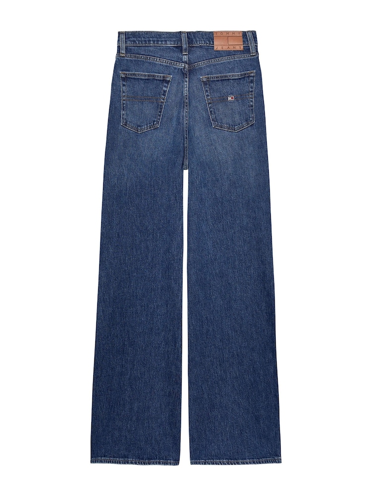 Tommy Jeans Blue Claire High Rise Wide Leg 100% Cotton Jeans - Image 2 of 3