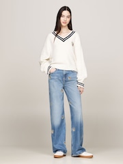 Tommy Jeans Blue Loose Fit 100% Cotton Betsy Mid Rise Jeans - Image 1 of 4