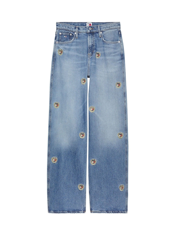 Tommy Jeans Blue Loose Fit 100% Cotton Betsy Mid Rise Jeans - Image 4 of 4