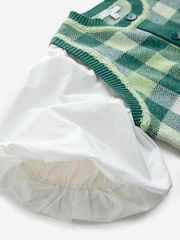 Green Gingham Puff Sleeve Knitted Tank Layer Jumper - Image 6 of 7