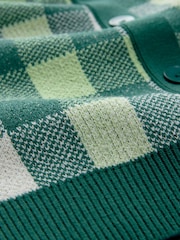 Green Gingham Puff Sleeve Knitted Tank Layer Jumper - Image 7 of 7