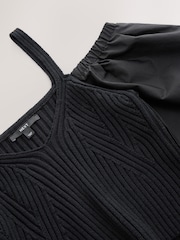 Black Cold Shoulder Volume Sleeve Knitted Top - Image 6 of 7