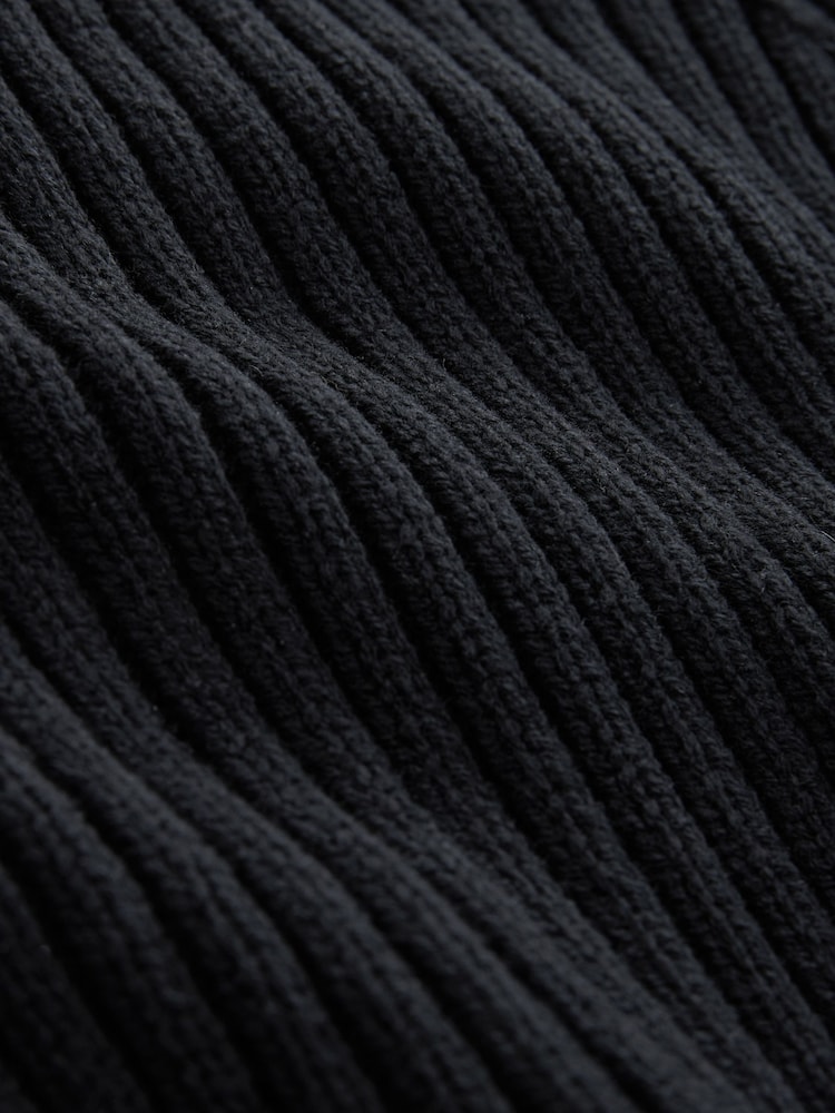 Black Cold Shoulder Volume Sleeve Knitted Top - Image 7 of 7