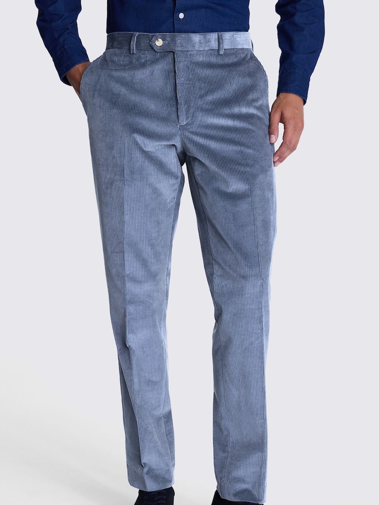 MOSS Blue Tailored Fit Corduroy Trousers - Image 1 of 3