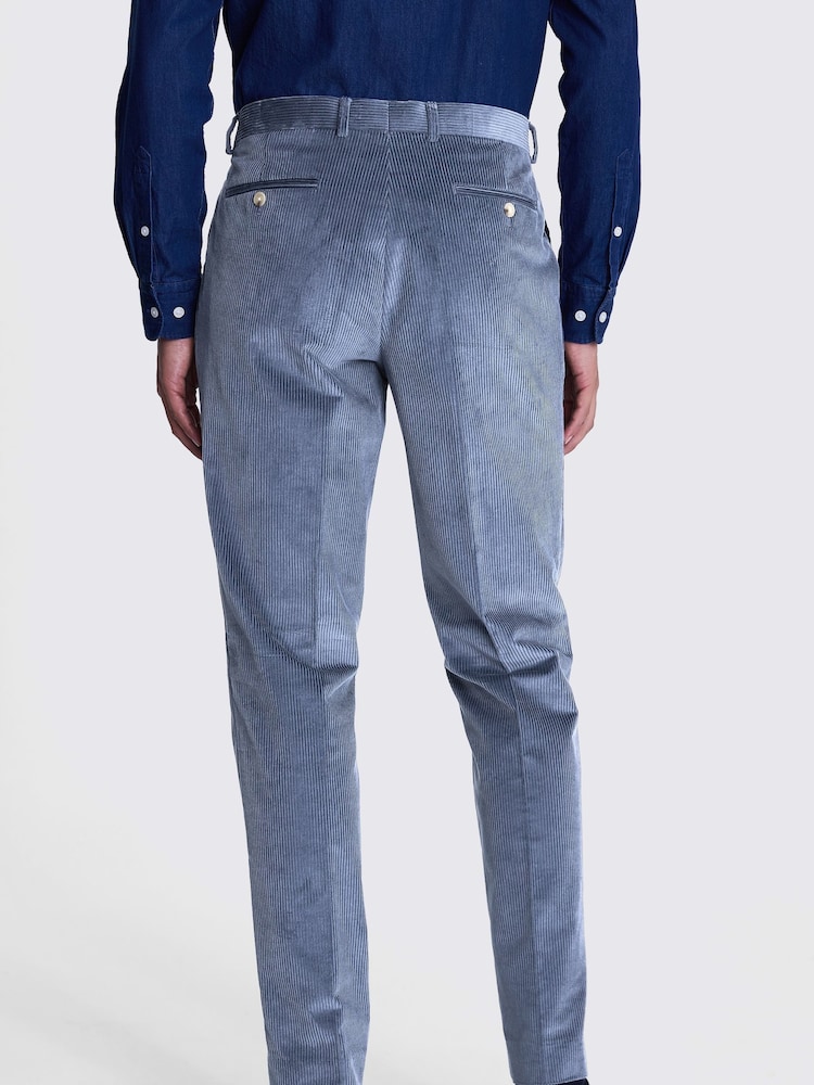 MOSS Blue Tailored Fit Corduroy Trousers - Image 2 of 3