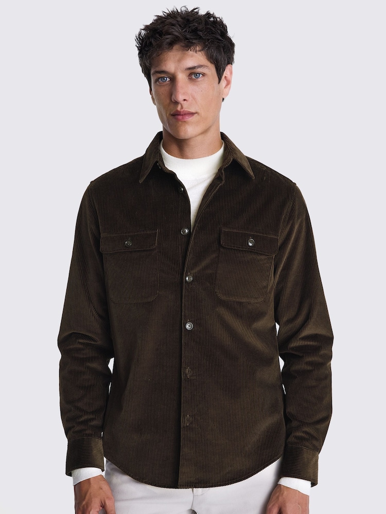 MOSS Brown Corduroy 100% Cotton Overshirt - Image 1 of 6