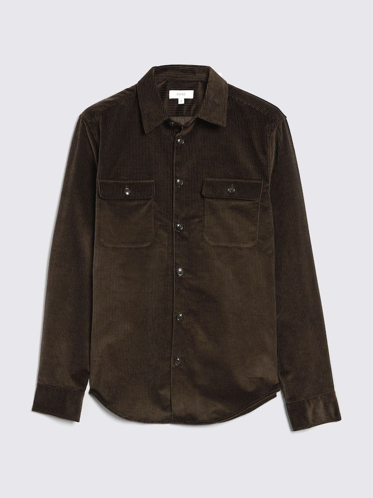 MOSS Brown Corduroy 100% Cotton Overshirt - Image 5 of 6