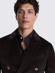 MOSS Brown Tailored Fit 100% Cotton Single Breasted Corduroy Jacket - Image 3 of 4