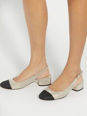 Dune London Gold Casing Sling Back Block Heel Sandals - Image 1 of 5