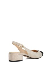 Dune London Gold Casing Sling Back Block Heel Sandals - Image 4 of 5