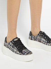 Dune London Natural Episode 2 Flatform Lace Up Trainers - Image 1 of 6