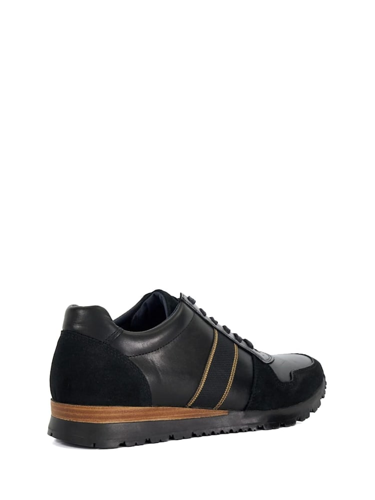 Dune London Black Standard Fit Treck Stripe Webbing Runner Trainers - Image 4 of 6
