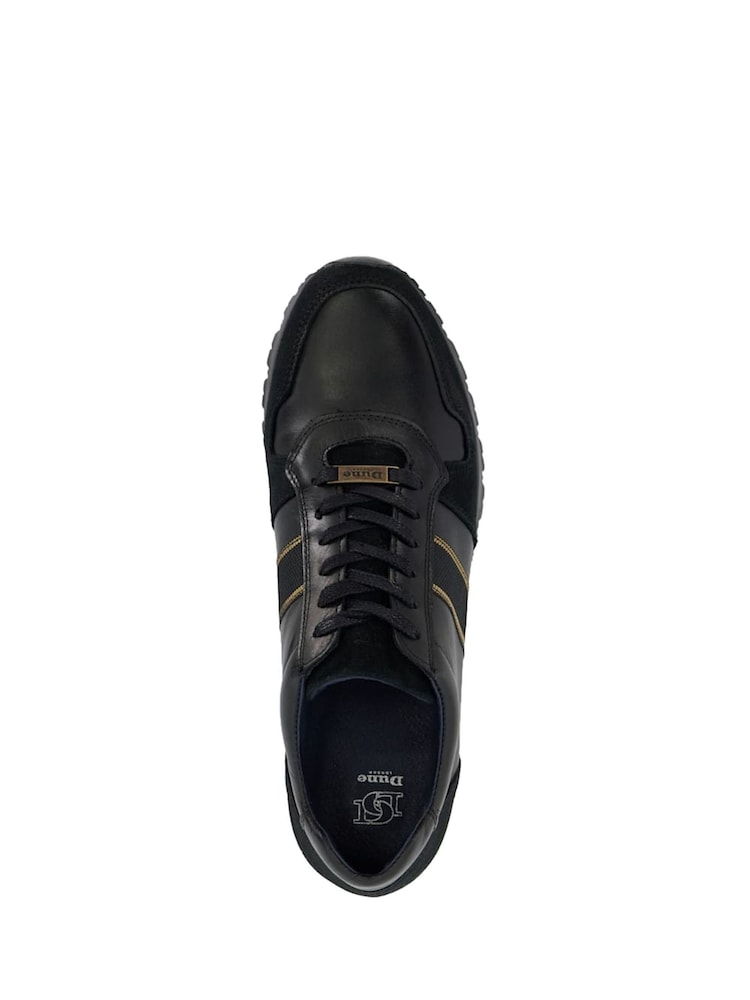 Dune London Black Standard Fit Treck Stripe Webbing Runner Trainers - Image 5 of 6