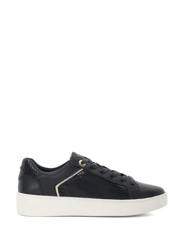 Dune London Black Elli Material Mix Cupsole Trainers - Image 2 of 6 Dune London Black Elli Material Mix Cupsole Trainers - Image 2 of 6