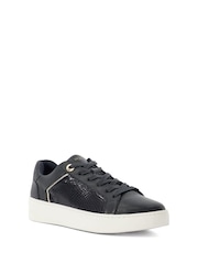 Dune London Black Elli Material Mix Cupsole Trainers - Image 3 of 6