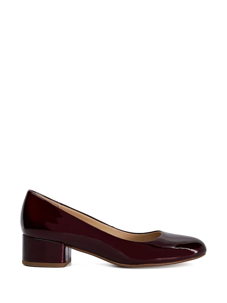 Dune London Red Bracket Low Heel Comfort Court Shoes - Image 2 of 6