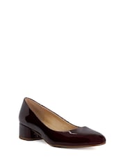 Dune London Red Bracket Low Heel Comfort Court Shoes - Image 3 of 6