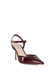 Dune London Red Standard Fit Channel Y Back Open Court Heels - Image 3 of 6
