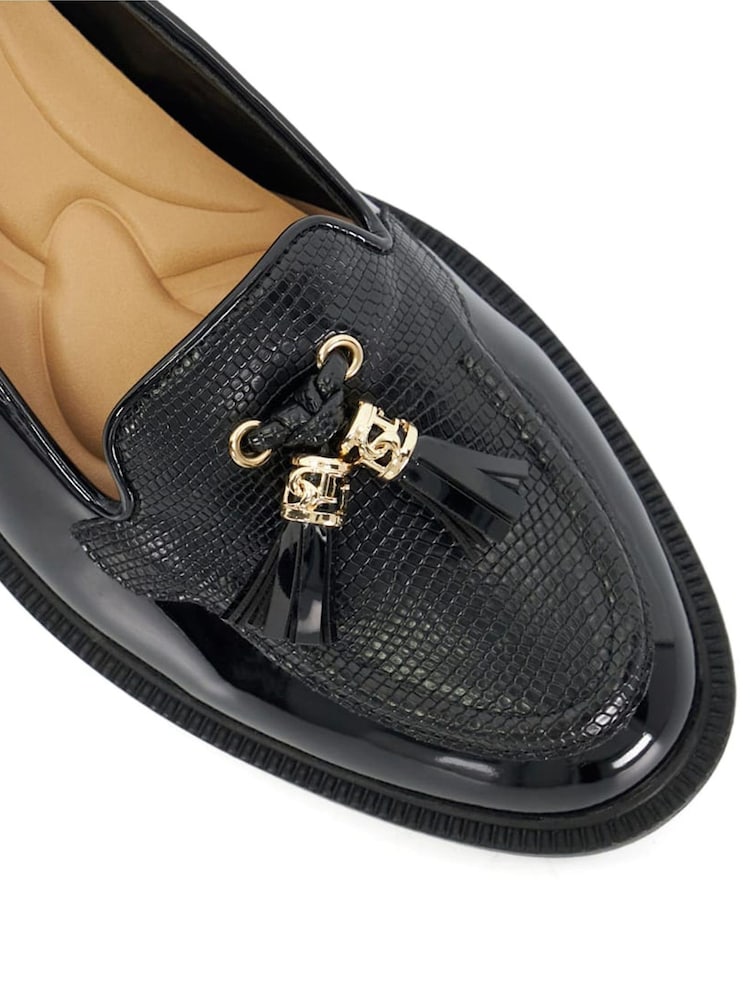 črna - Dune London Grape Branded Tassel Trim mokasini - Slika 6 iz 6