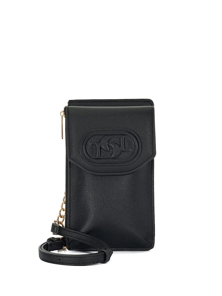 Dune London Black Samely Debossed Logo Phone Cross-Body Bag - Image 2 of 5 Dune London Black Samely Debossed Logo Phone Cross-Body Bag - Image 2 of 5