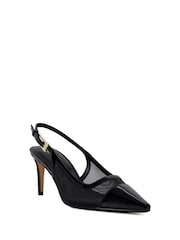 Dune London Black Closed Reptile Buckle Slingback Sandals - Image 3 of 6