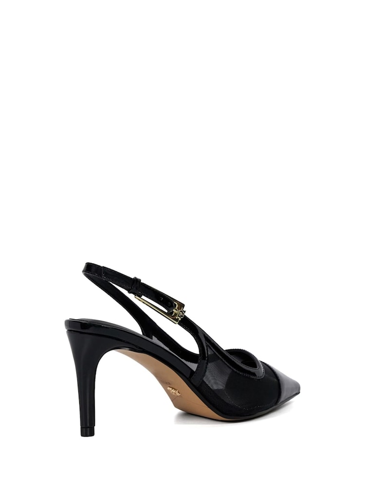 Dune London Black Closed Reptile Buckle Slingback Sandals - Image 4 of 6