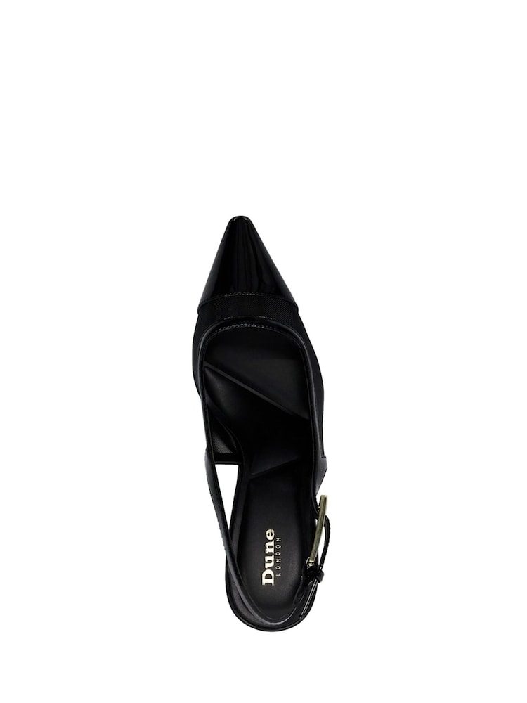 Dune London Black Closed Reptile Buckle Slingback Sandals - Image 5 of 6