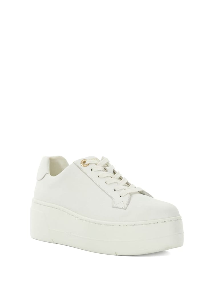 Dune London White Episode 2 Flatform Lace Up Trainers - Image 3 of 6