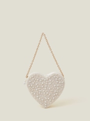 Accessorize Natural Pearl Embellished Heart Bag - Image 1 of 2