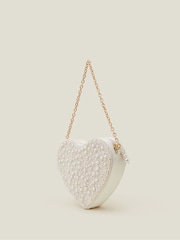Accessorize Natural Pearl Embellished Heart Bag - Image 2 of 2