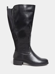Yours Curve Black Extra Wide Fit Extra Wide Fit Stretch Knee High Boots - Image 2 of 4