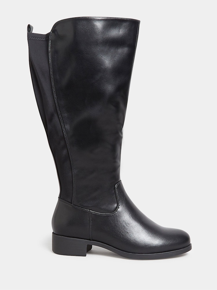 Yours Curve Black Extra Wide Fit Extra Wide Fit Stretch Knee High Boots - Image 2 of 4
